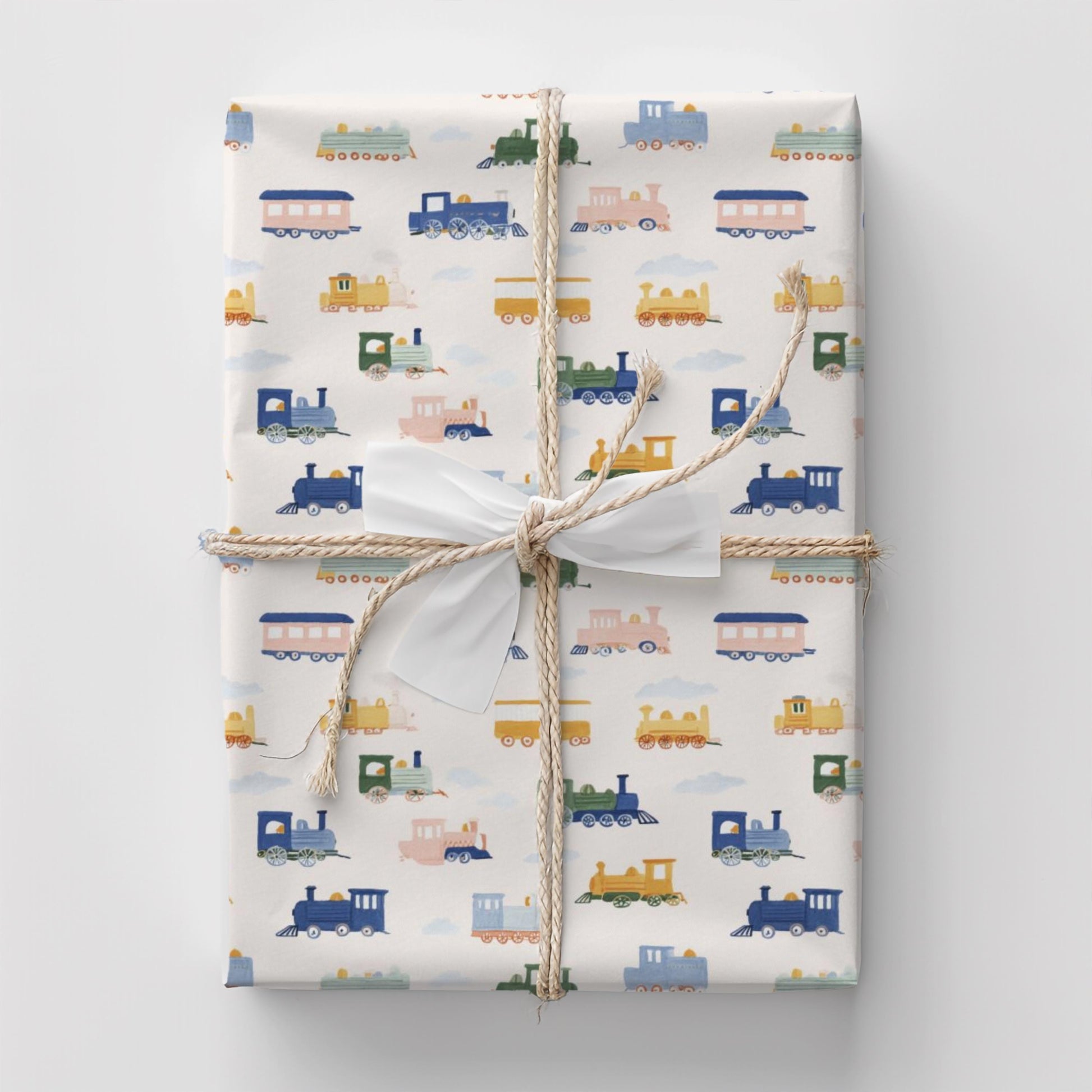 Train Wrapping Paper Toddler Birthday Gift Wrap Kids Train Party Paper First Birthday Wrapping Paper Train Theme Gift Wrap Roll