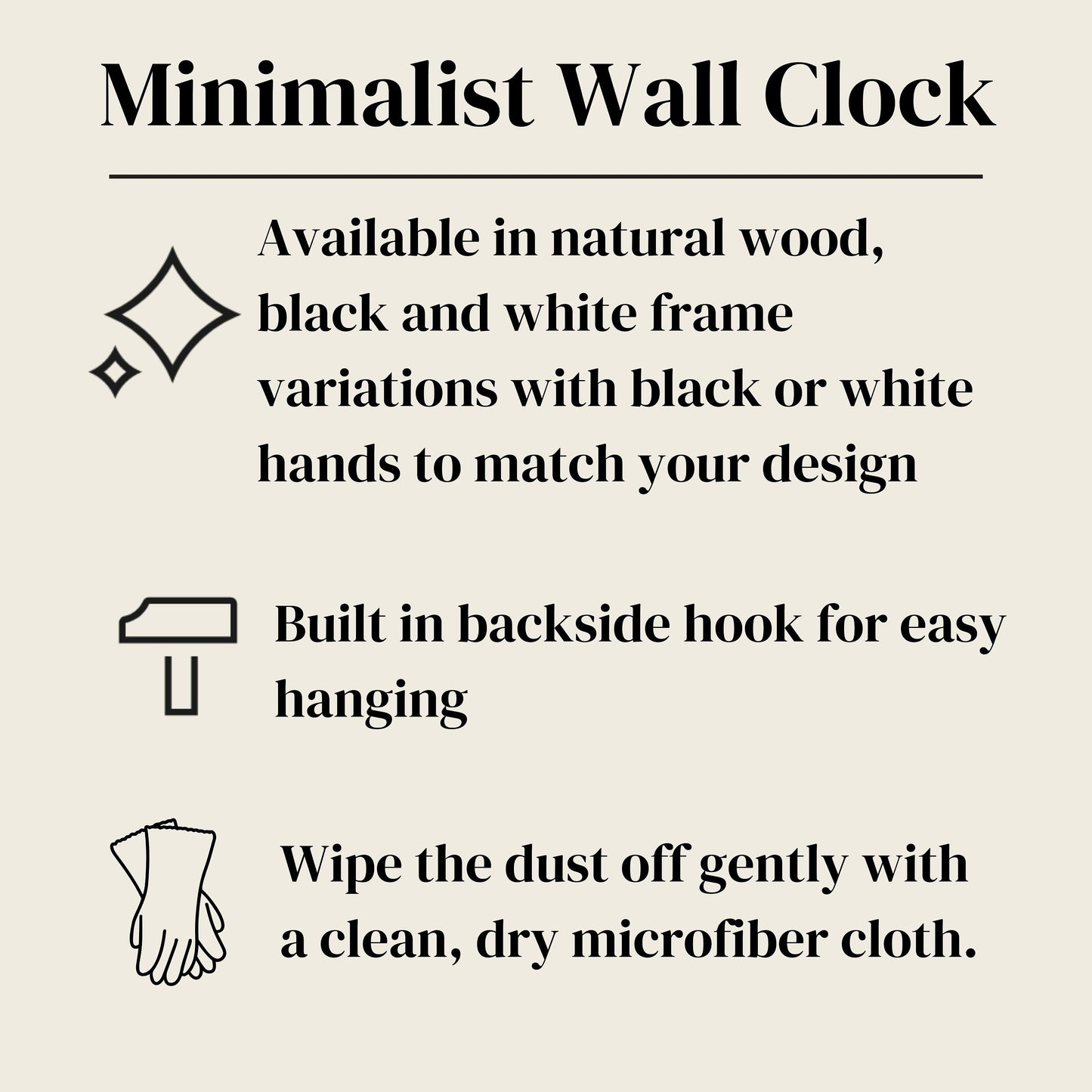 Mountain Wall Clock – Silent Quartz Wooden Frame Boho Minimalist Design