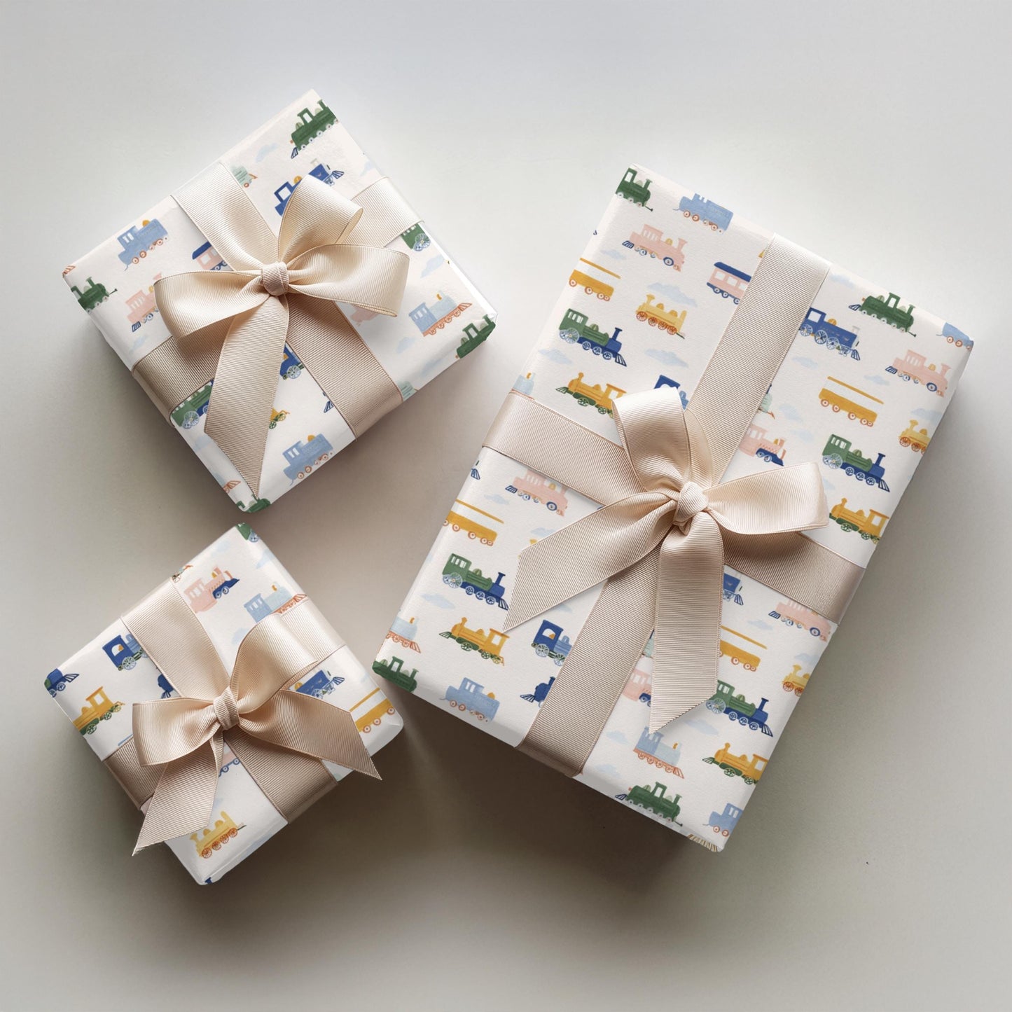 Train Wrapping Paper Toddler Birthday Gift Wrap Kids Train Party Paper First Birthday Wrapping Paper Train Theme Gift Wrap Roll