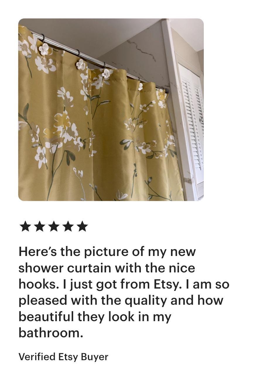 White Floral Dorm Move In Gift Set Flower Shower Curtain Hook Giftbox Bathroom Coquette Aesthetic Home Decor Bath Gift for New Home Owner