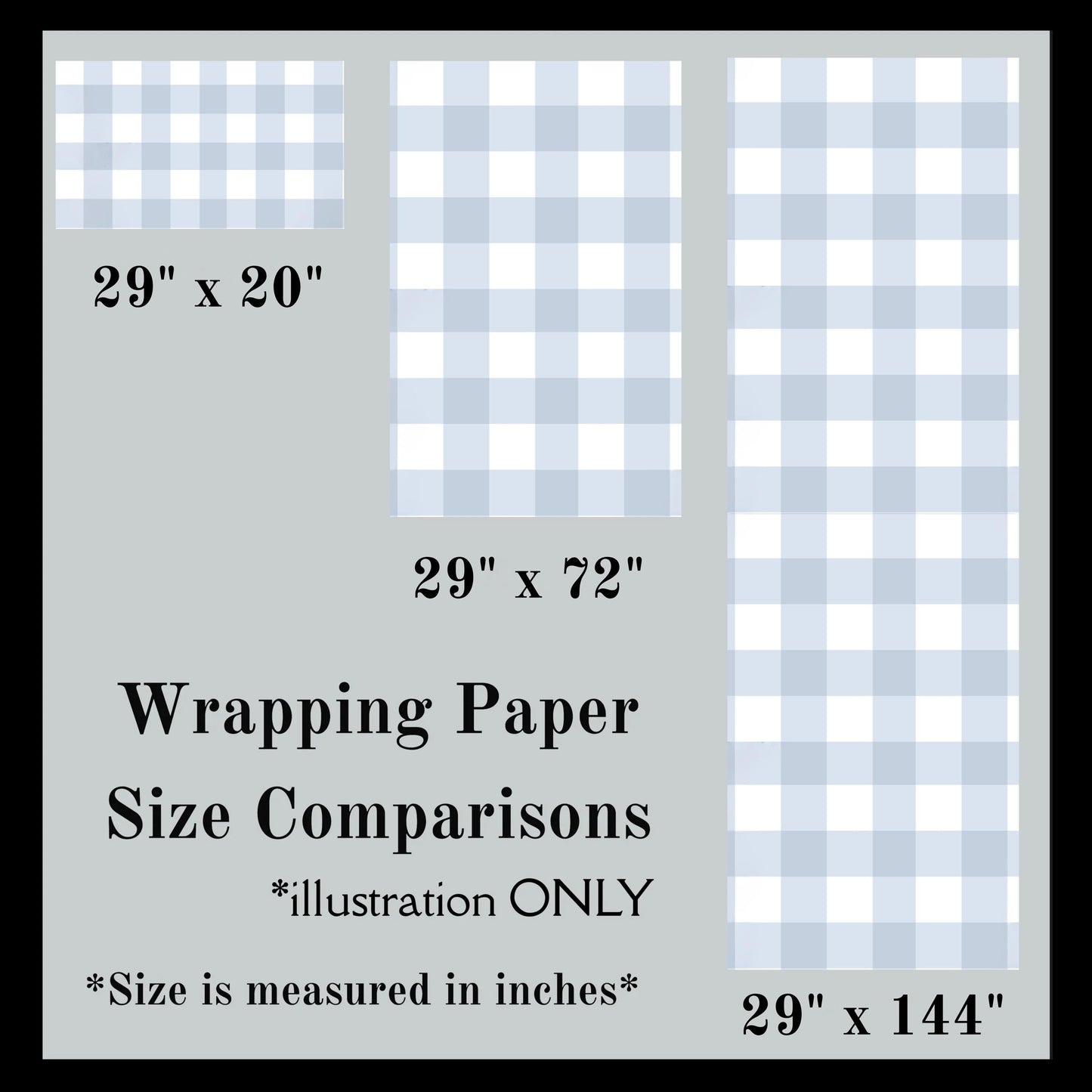 Blue Gingham Gift Wrap Paper For Birthday Present Checker Buffalo Design Party Decoration Birthday Celebration His Her Bday Event Decor Idea
