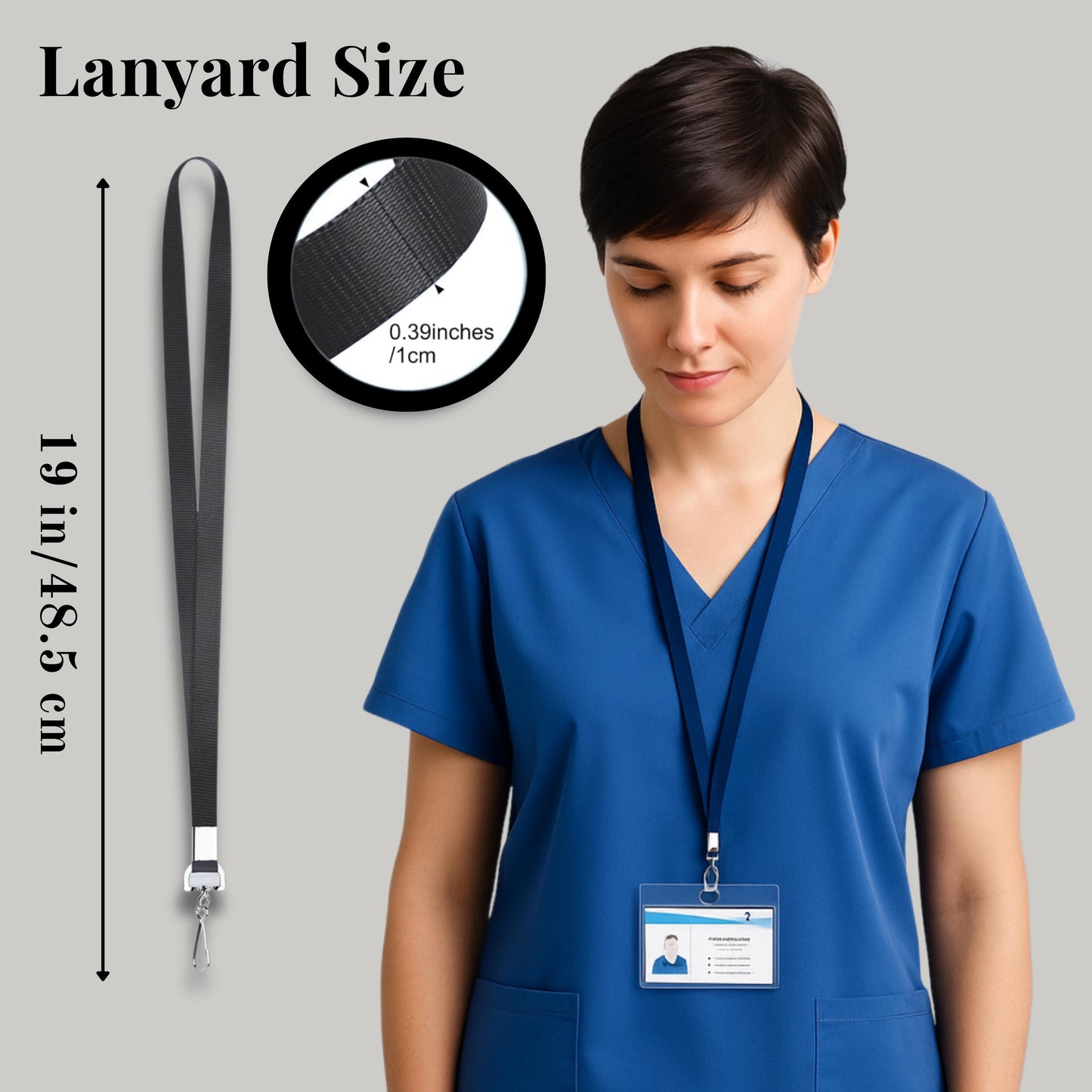 Healthcare Worker Lanyard Pen Holder Personalized Leather Clip for Scrubs Badge Reel Alternative Practical Hospital Shift Gift Idea for Her