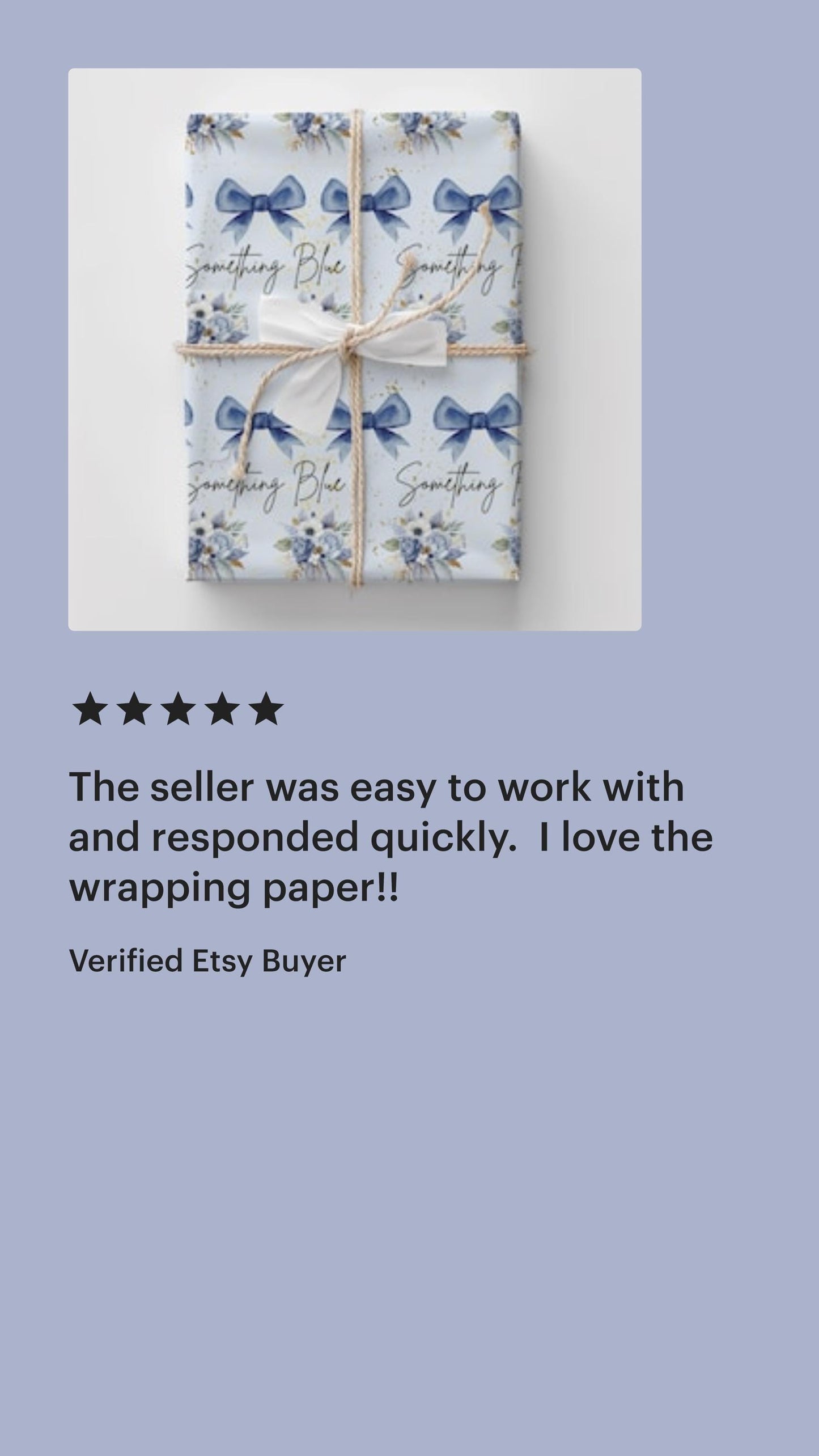 Something Blue Bridal Shower Gift Wrapping Paper Blue Bow