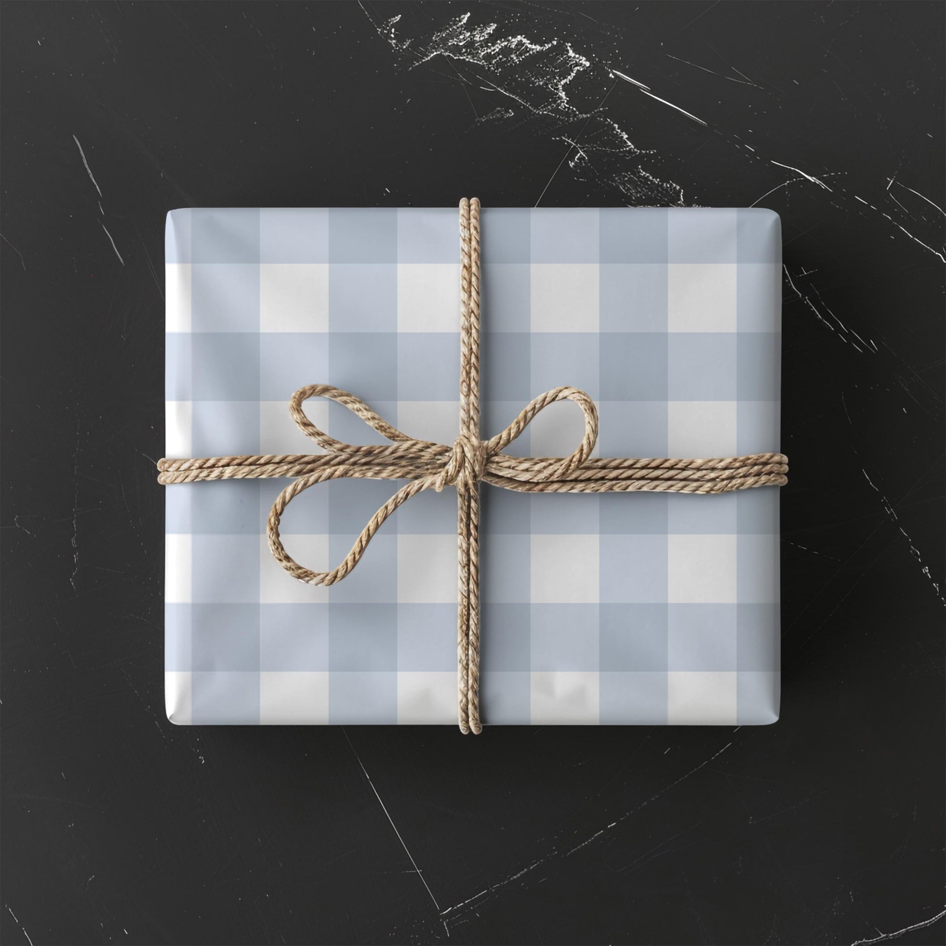 Blue Plaid Wrapping Paper Kraft Material Buffalo Check Pattern Multiple Sizes Available Farmhouse Style Design Rustic Gift Wrap Elegant Packaging Solution Country Wedding Presentation Holiday Gift Preparation Beautiful Decorative Wrap