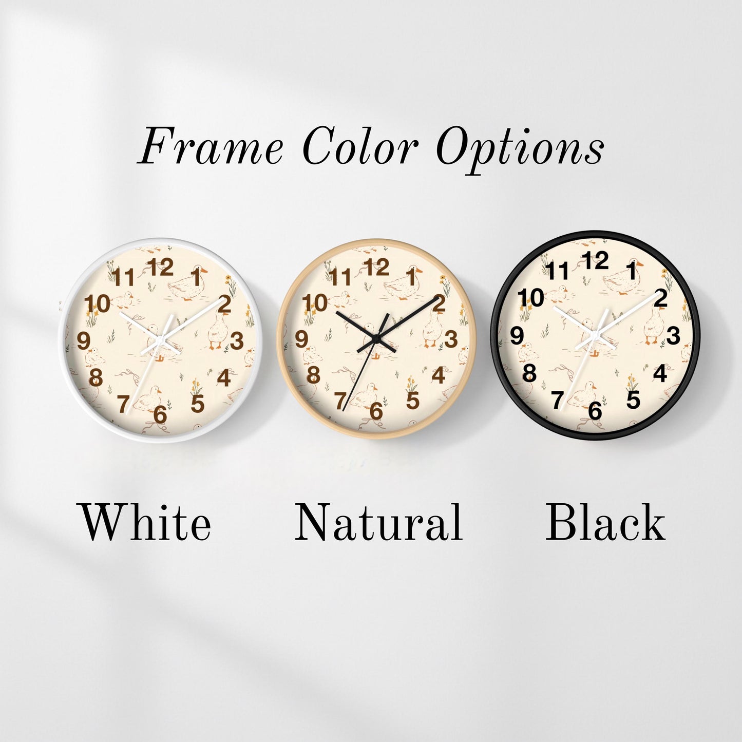 Nursery Duck Wall Clock - Toddler Bedroom Decor
