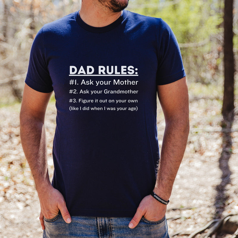 Funny Dad Shirt Custom Dad Rules Tee Shirt Fathers Day Gift T Shirt Gift for New Dad Gift for Fathers Day Gift for Dad Personalized T-Shirt