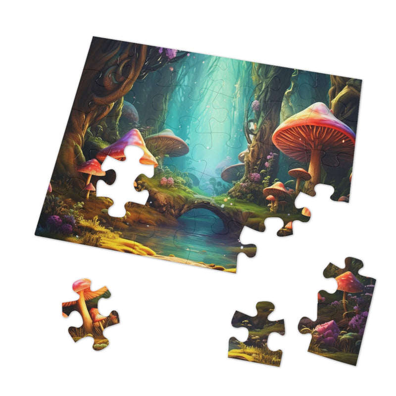 Custom Mushroom Jigsaw Puzzle Custom Cottagecore 30, 110, 252, 500 1000 Piece Children Custom Puzzle Adults Mushroom Fairytale Jigsaw Puzzle