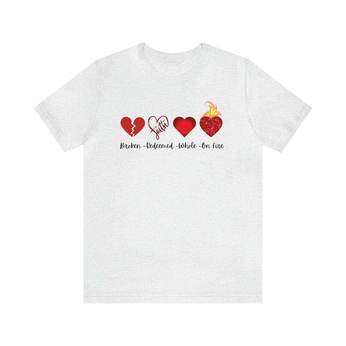 Custom Christian Tee Shirt Gift for Her Christian Mama T Shirt Gift for Mom Custom Youth Group Camp T-Shirt for Faith Gift Heart Redeemed