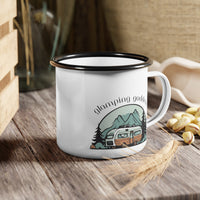 Personalize Glamping Goddess Coffee Mug Funny Camping Cup Custom Gift Glamping Mug Outdoor Coffee Cup Glamping Goddess Mug Enamel Camp Cup