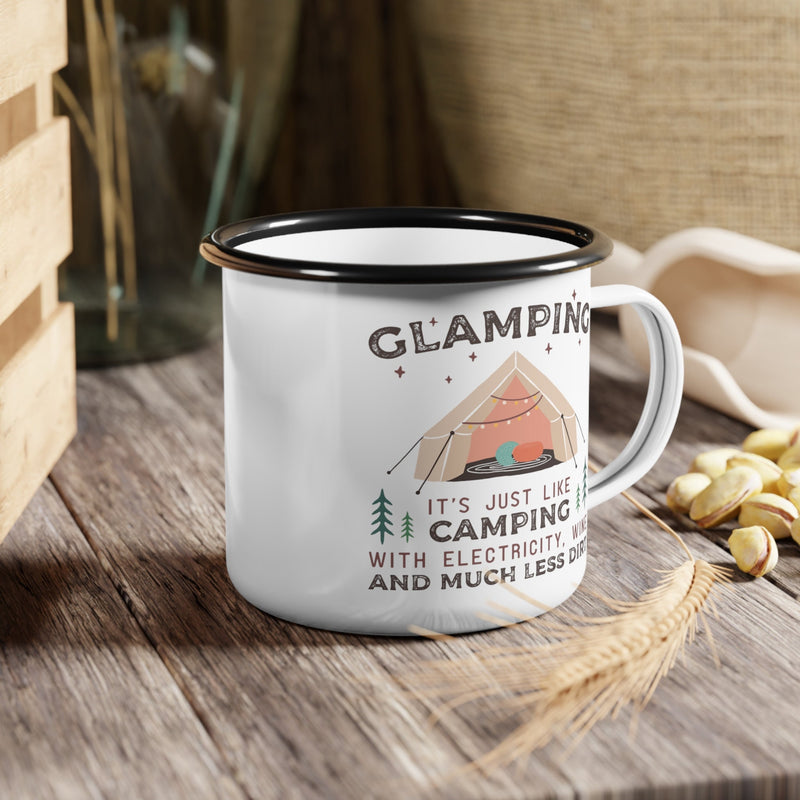 Glamping Coffee Mug Funny Camping Cup Custom Glamping Mug Outdoor Coffee Cup Personalize Glamping Cup Coffee Custom Mug Enamel Glamping Cup