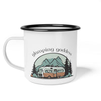 Personalize Glamping Goddess Coffee Mug Funny Camping Cup Custom Gift Glamping Mug Outdoor Coffee Cup Glamping Goddess Mug Enamel Camp Cup