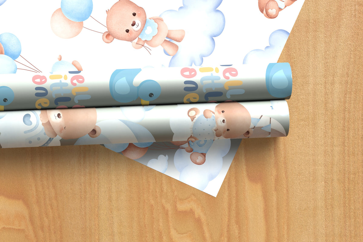 Baby Shower Gift Wrap Newborn Wrapping Paper Custom Boy Gift Wrap Baby Blue Paper Wrap Custom Gift Wrapping Paper Baby Shower Blue Paper