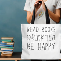 Custom Tote Bag Gift for Librarian Teacher Appreciation Gift Tote Bag for Books Gift for Mom Tea Gift Book Carryall Bag Cute Pool Bag Gift