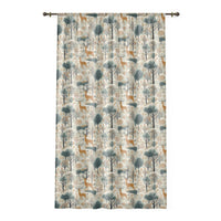 Boho Window Curtain Deer Forest Curtain Minimalist Deer Curtain Boho Farmhouse Curtain Polyester Boho Curtain Custom Window Curtain Boho