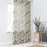 Boho Window Curtain Deer Forest Curtain Minimalist Deer Curtain Boho Farmhouse Curtain Polyester Boho Curtain Custom Window Curtain Boho