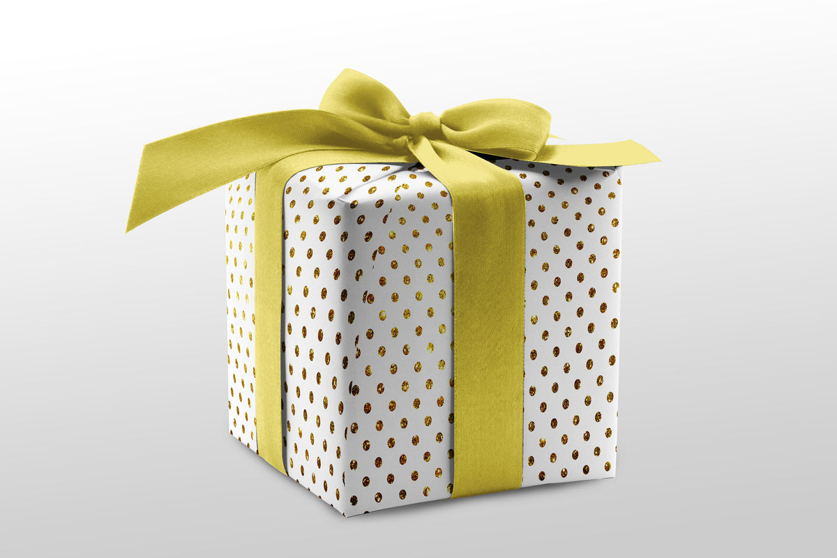 Gold Dots Christmas Gift Wrap