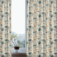 Boho Window Curtain Deer Forest Curtain Minimalist Deer Curtain Boho Farmhouse Curtain Polyester Boho Curtain Custom Window Curtain Boho