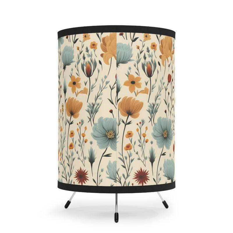 Country Wildflower Table Lamp Custom Country Tripod Lamp Wildflower Boho Lamp Bright Flower Decor Country Boho Decor Table Lamp Gift Home
