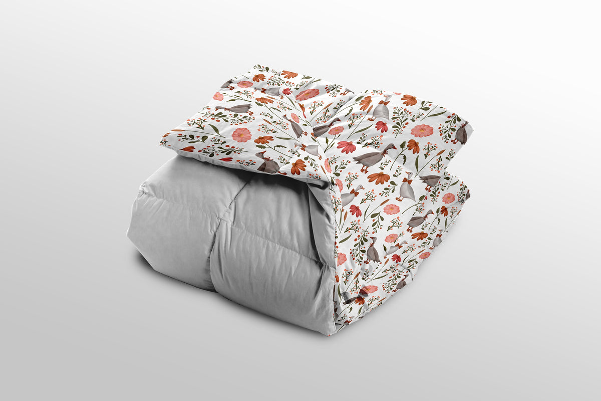3 Piece Boho Bedding Set Duck Boho Comforter Pillow Sham Floral Bedding Reversible Pattern Bedding Boho Duck Blanket Pillow Sham Gift Mama