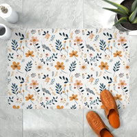 Farmhouse Shower Curtain Boho Wildflower Shower Curtain and Bath Mat Boho Shower Cover Wildflower Bath Curtain Memory Foam Bath Carpet Gift - The Ripple Effect Co.US