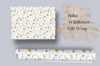 Boho Baby Shower Wrapping Paper Wildflower Gift Wrap Paper Boho Floral Wrapping Paper Birthday Gift Paper Boho Christmas Wrapping Gift Paper