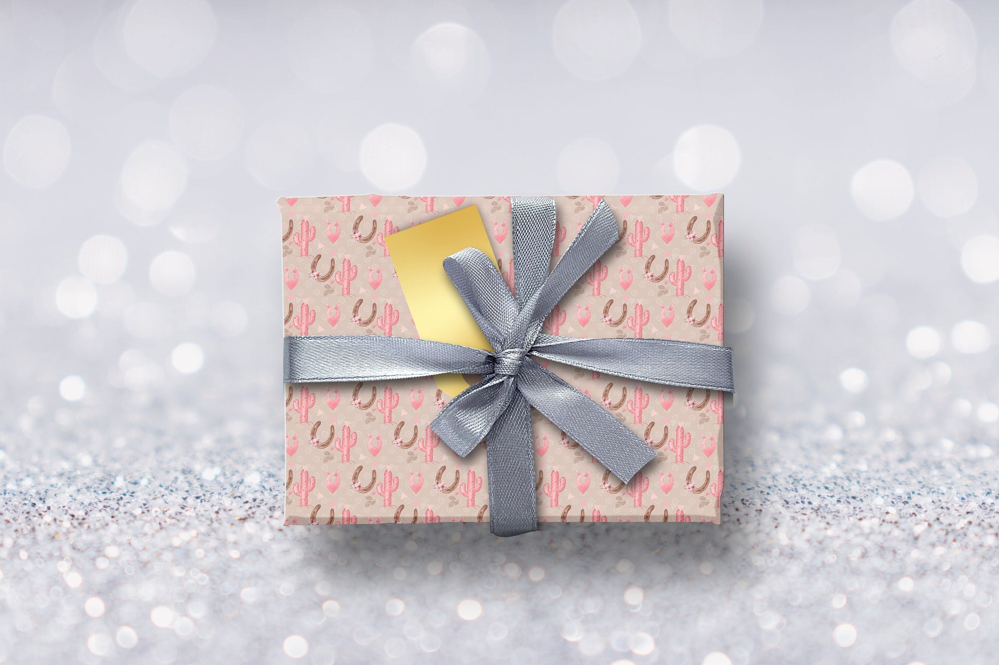 Pink Christmas Cowgirl Gift Wrap