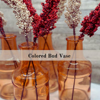 Colored Bud Vase Glass Small Vase Centerpiece Rose Bud Vase Holiday Decor Boho Vase Bud Rose Color 5 inch Bud Rose Vase Gift Housewarming