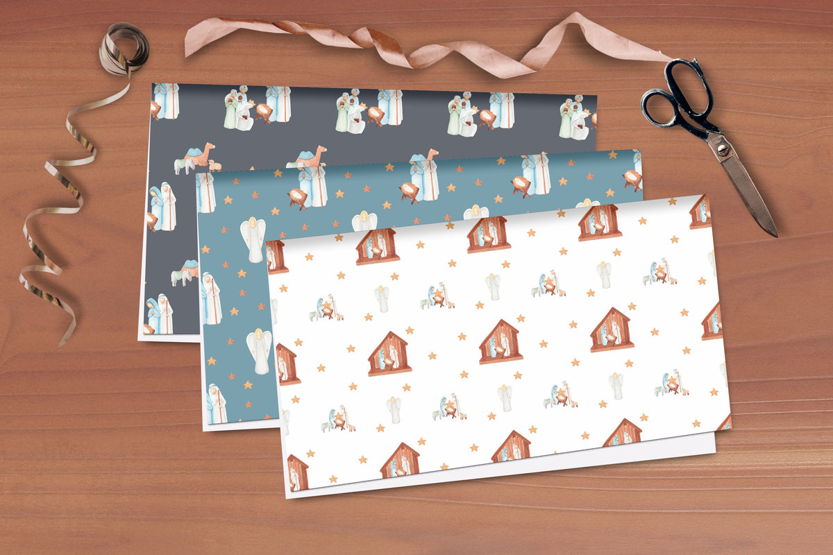 Nativity Gift Wrapping Paper Christian Christmas Gift Wrap Rolls Religious Christmas Paper Christmas Wrapping Paper Gift Wrap Christmas Roll