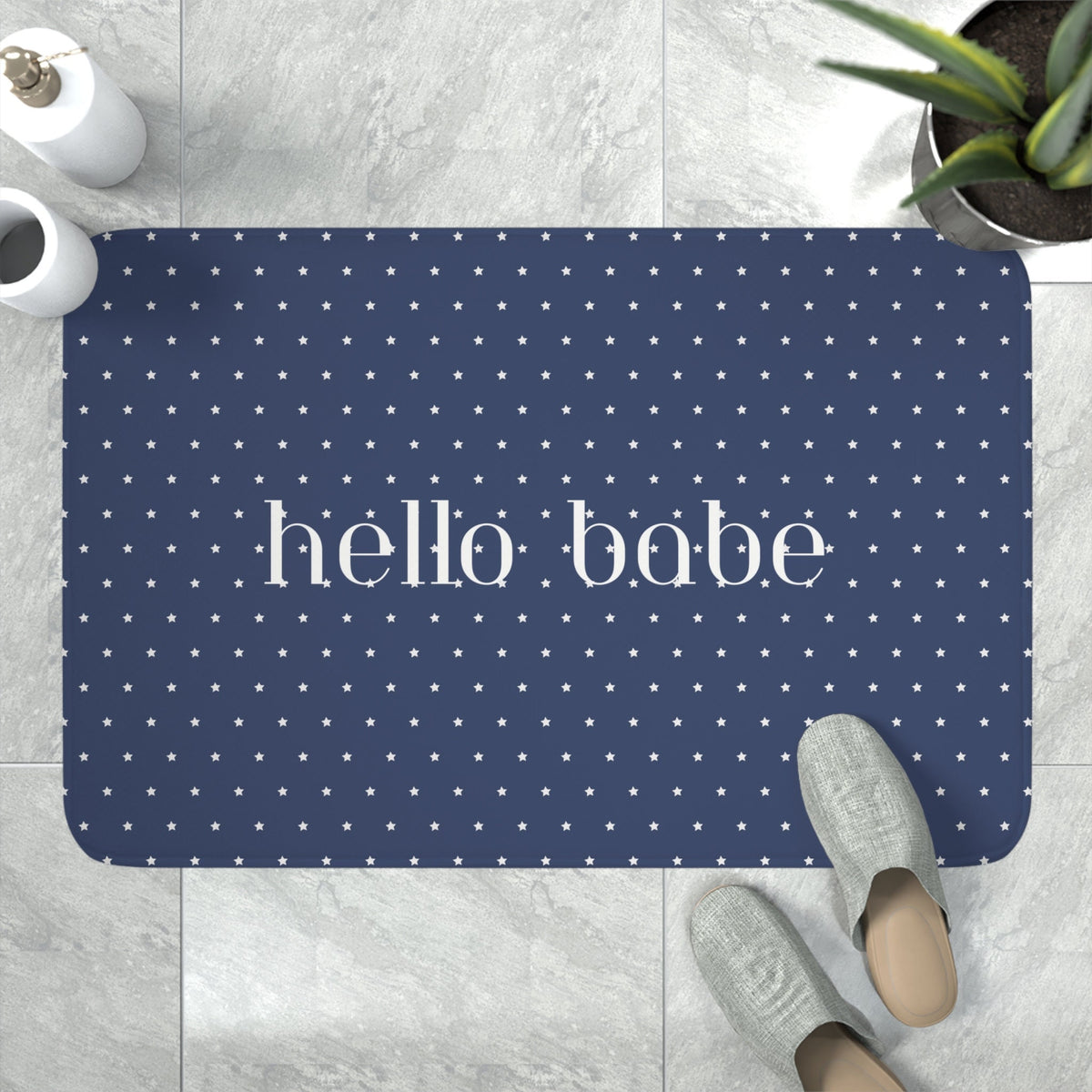 Personalized Name Bath Mat Custom Shower Mat Boho Star Guest Bathroom Idea Blue Boho Children Bath Custom Floor Mat Shower Curtain Boho