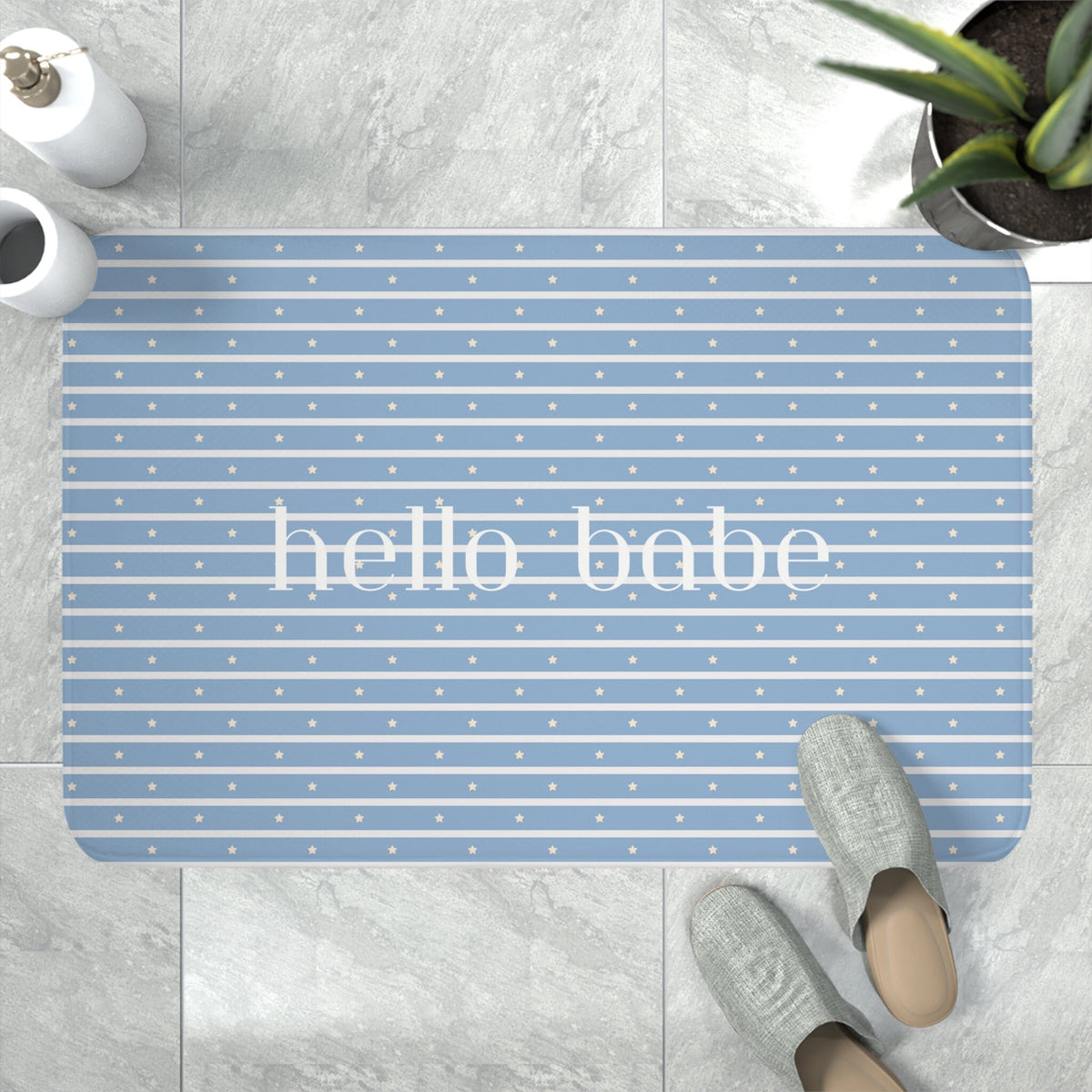 Nautical Decor Blue Children Bath Custom Floor Mat Shower Curtain Personalized Name Bath Mat Custom Shower Mat Boho Star Guest Bathroom Idea