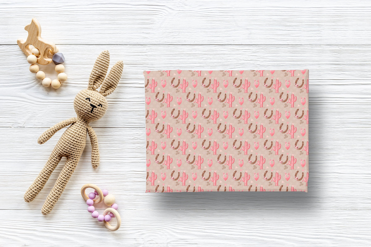 Western Wrapping Paper Pink Cowgirl Gift Wrap Cactus Cowgirl Pink Paper Horseshoe Pink Gift Paper Christmas Cowgirl Paper Western Birthday
