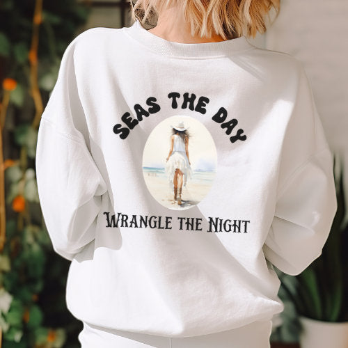 Coastal Cowgirl Personalized Sweatshirt for Beach Bachelorette Party Beach Babe and Bride Custom Shirts Last rodeo and Bach Girls Weekend