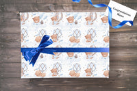 Baby Shower Gift Wrap Newborn Wrapping Paper Custom Boy Gift Wrap Baby Blue Paper Wrap Custom Gift Wrapping Paper Baby Shower Blue Paper