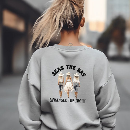 Coastal Cowgirl Personalized Sweatshirt for Beach Bachelorette Party Beach Babe and Bride Custom Shirts Last rodeo and Bach Girls Weekend