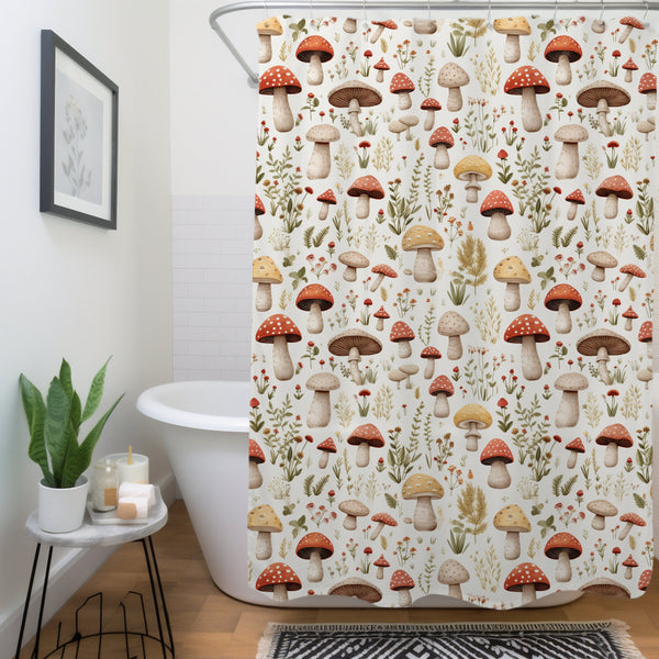 Mushroom Decor Aesthetic Shower Mushroom Bathroom Decor Cottagecore Bathmat Farmhouse Shower Curtain Bath Mat Forestcore Memory Foam Mat