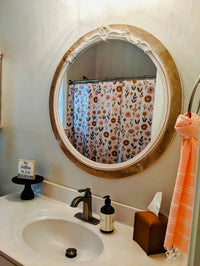 Boho Wildflower Shower Curtain Farmhouse Bath Curtain Housewarming Gift for New Home Owner Boho Floral Shower Cover Minimalist Guest Bath
