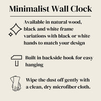 Boho Western Wall Clock for Living Clock Gift for New Home Owner Gift Western Boho Wall Decor Minimalist Clock Wood and Quartz Boho Decor