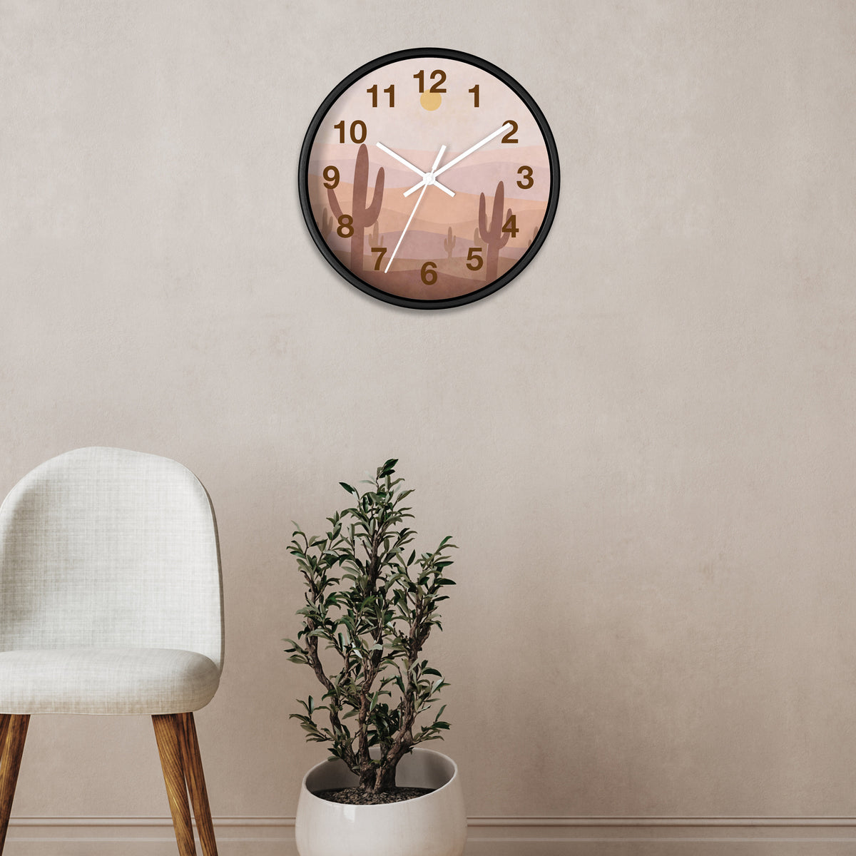 Boho Western Wall Clock for Living Clock Gift for New Home Owner Gift Western Boho Wall Decor Minimalist Clock Wood and Quartz Boho Decor