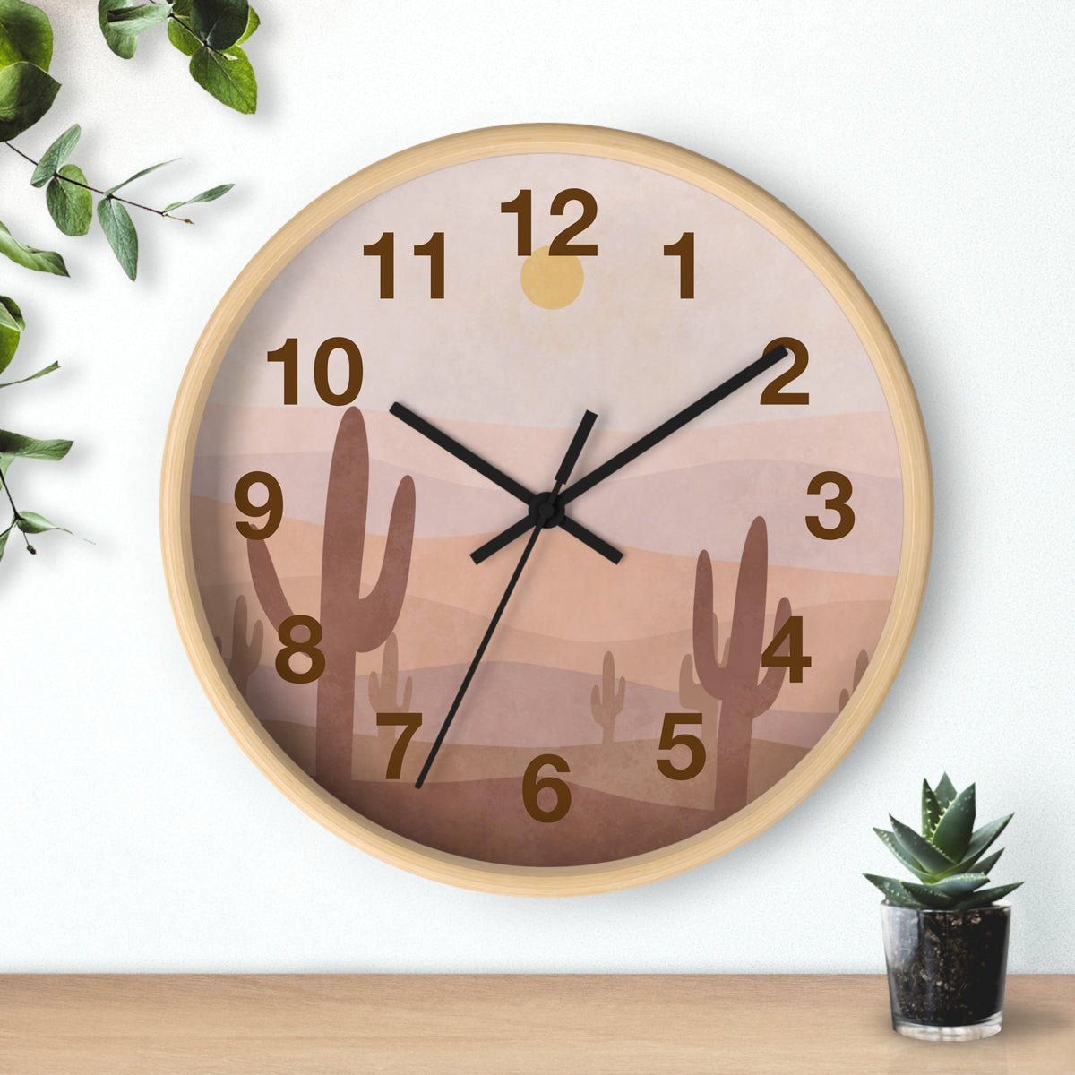 Boho Western Wall Clock for Living Clock Gift for New Home Owner Gift Western Boho Wall Decor Minimalist Clock Wood and Quartz Boho Decor