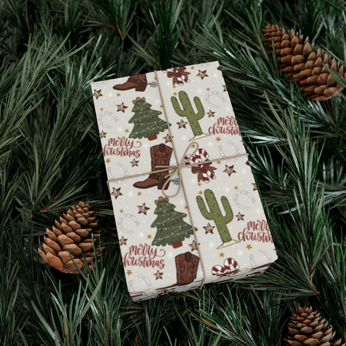 Cowboy Christmas Gift Wrap Country Christmas Paper Western Christmas Tree Cowgirl Gift Wrapping Paper Cowgirl Christmas Wrapping Paper Gift - The Ripple Effect Co.US