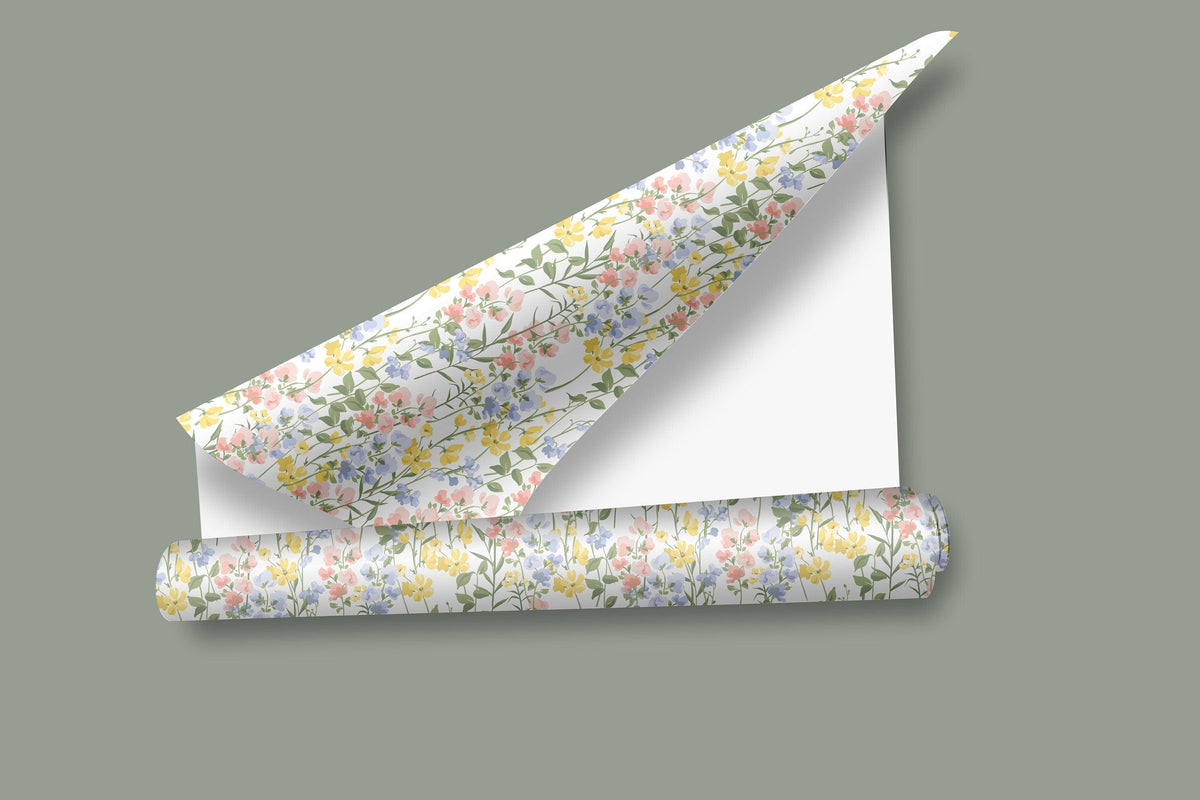 Custom Cottagecore Gift Wrap Paper Boho Floral Custom Gift Wrapping Paper Satin Wildflower Wrap Bright Boho Floral Gift Wrap Matte Paper - The Ripple Effect Co.US
