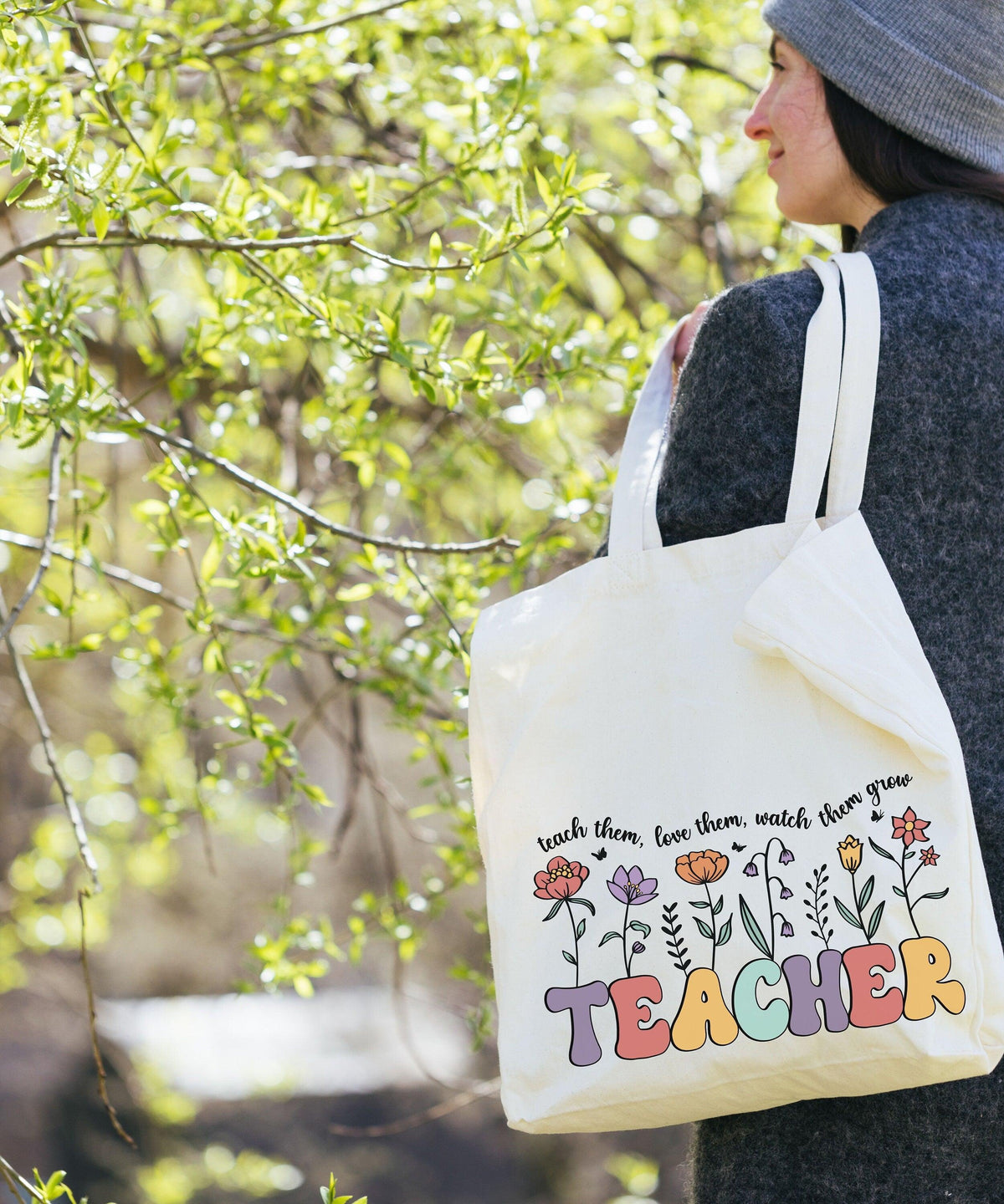 Custom Teacher Canvas Tote Bag Custom Back to SchooOrganic Canvas Gift for Teacher Tote Bag Personalize Tote Bag Shopping Eco Friendly Tote - The Ripple Effect Co.US