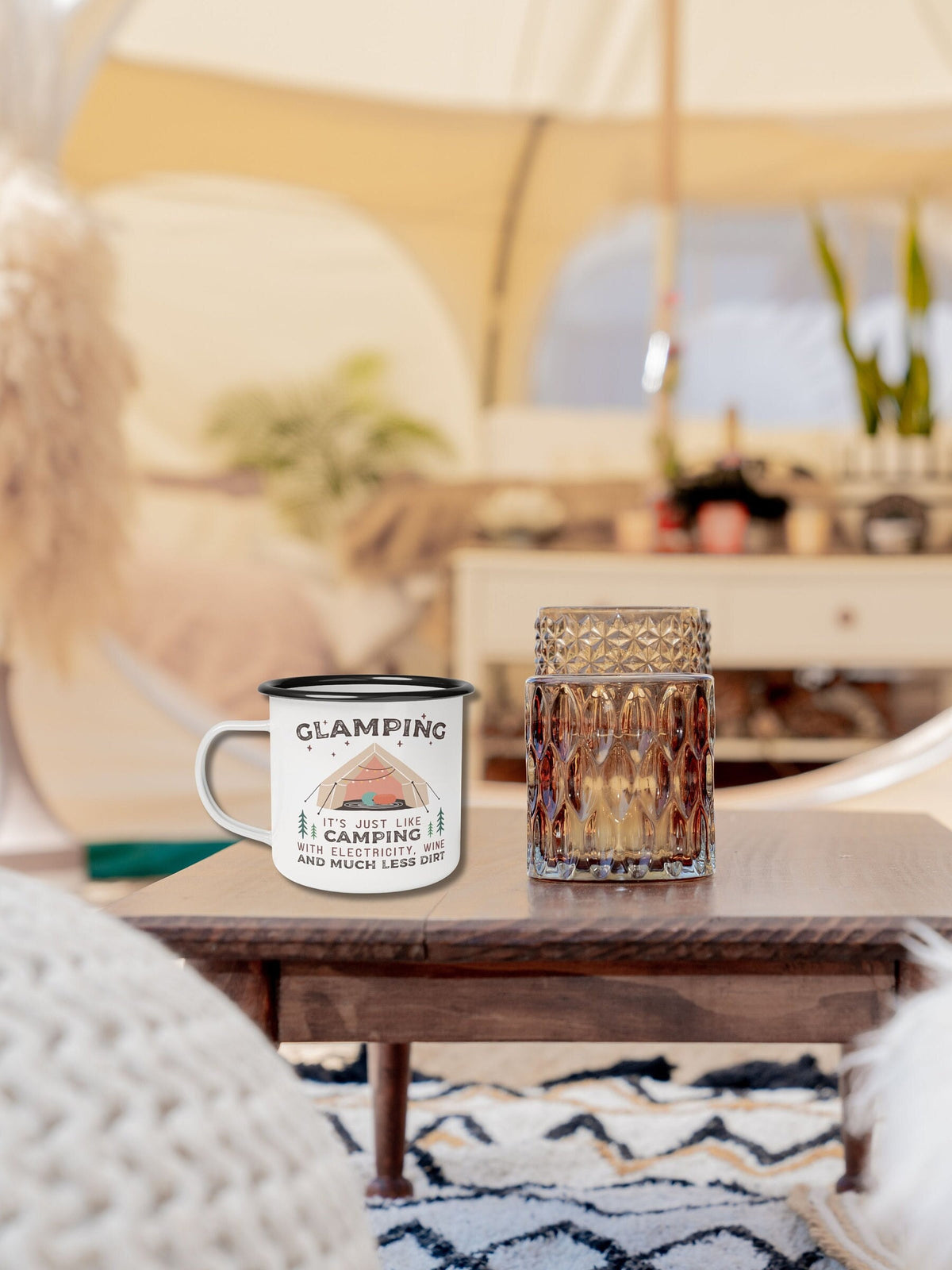 Outdoor Coffee Cup Personalize Glamping Cup Coffee Custom Mug Enamel Glamping Cup Glamping Coffee Mug Funny Camping Cup Custom Glamping Mug