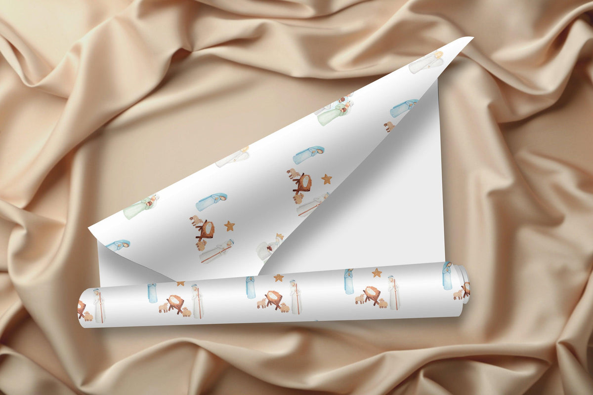 Gift Wrapping Paper Christmas Religious Christmas Paper Nativity Wrapping Paper Gift Wrap Christmas Roll Christian Christmas Gift Wrap Roll - The Ripple Effect Co.US
