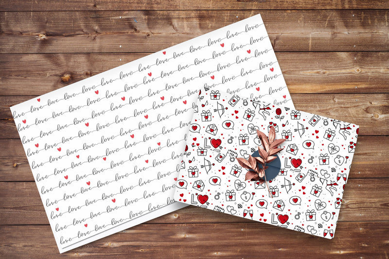 Valentines Day Gift Wrap Paper Bundle Valentine Gift Wrapping Paper Rolls Bundle Gift for Girlfriend Custom Valentine Bulk Gift Paper Rolls