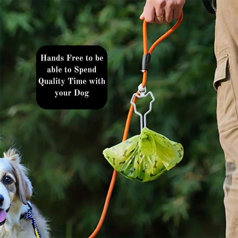 Cute Dog Poop Bag Dispenser Hands Free Dog Accessory for Dog Leash Matching Dog Poop Bag Holder and Dispenser Bulk Puppy Waste Bag Holder