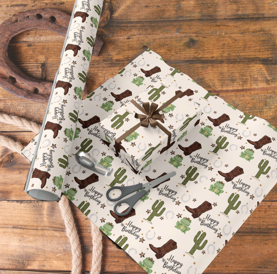 Western Cowboy Gift Wrapping Paper