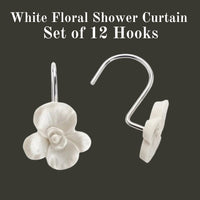 Boho Bathroom Decor Giftbox Kit Shower Hook for Bathroom Metal White Flower Curtain Shower Hook Guest Bathroom Boho Decor Bath Decor Shower