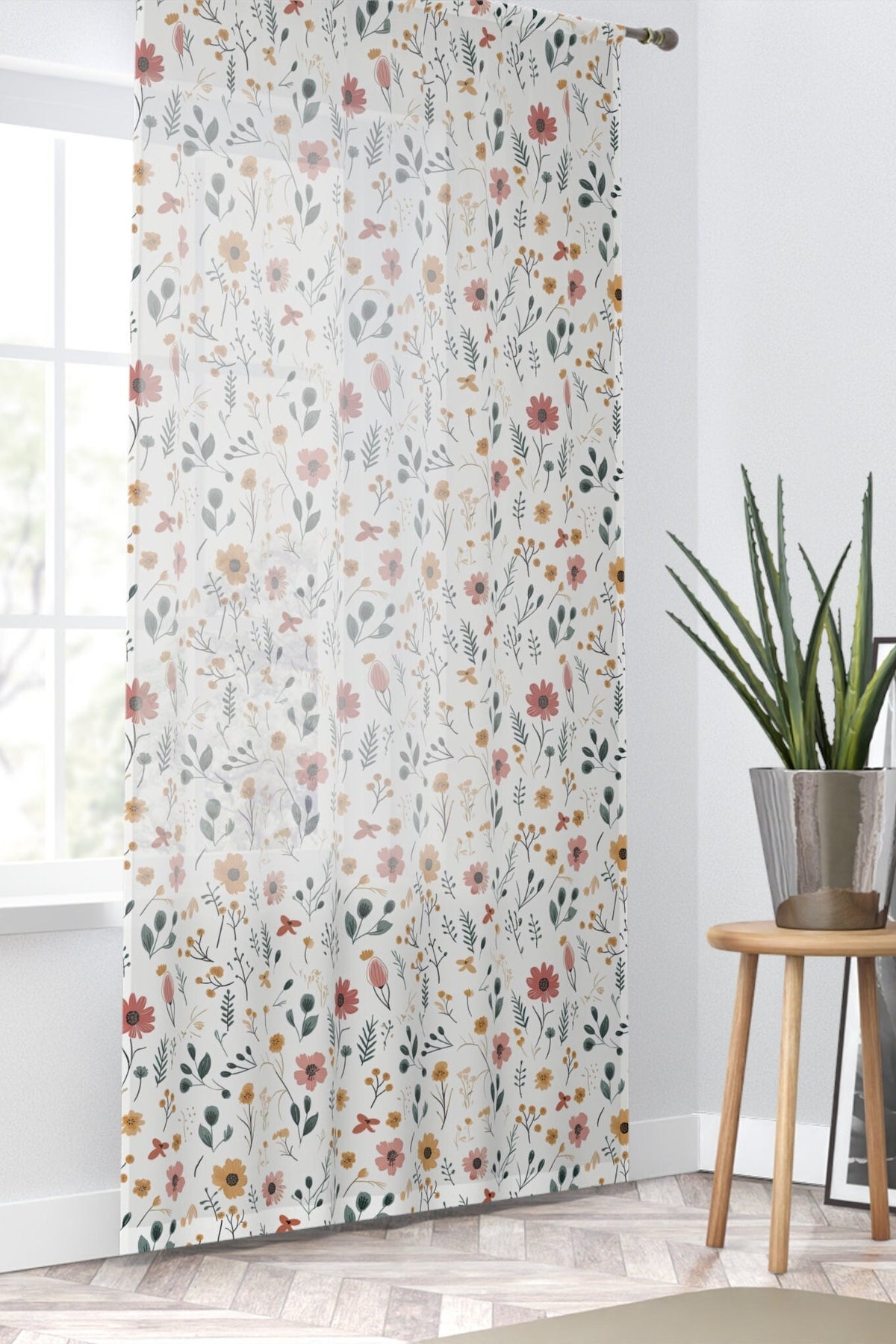 Boho Draperies for Living Room Sheer Window Treatment Boho Curtain Blackout Window Cover Wildflower Bedroom Curtain Boho Aesthetic Drapes