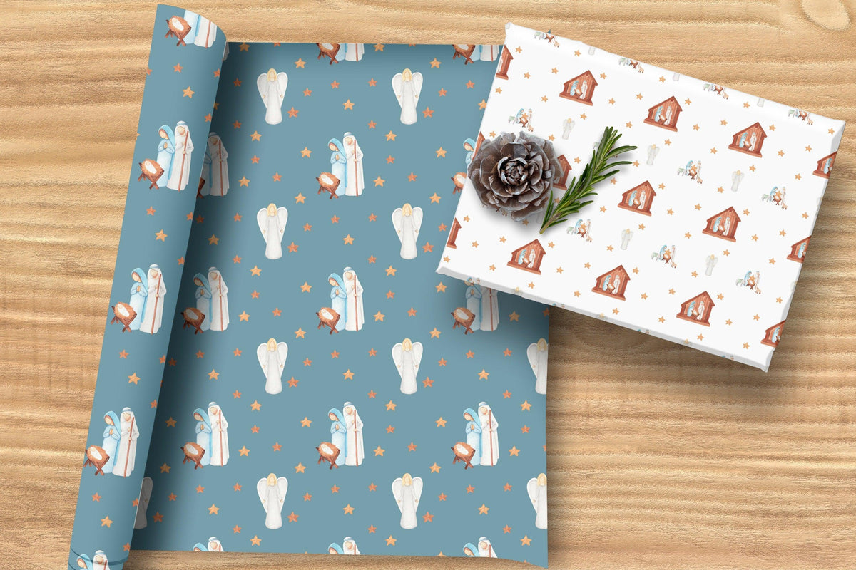 Nativity Gift Wrapping Paper Christian Christmas Gift Wrap Rolls Religious Christmas Paper Christmas Wrapping Paper Gift Wrap Christmas Roll - The Ripple Effect Co.US